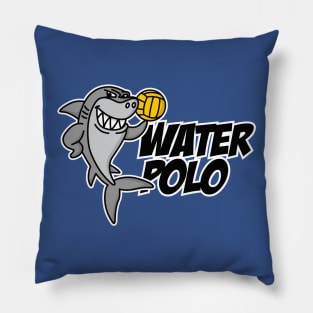 Water polo player funny water polo shark cartoon Pillow