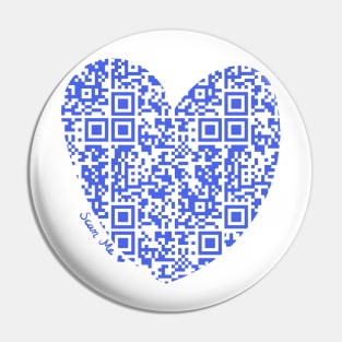 Purple Rick Astley Rickroll QR Code Heart Art Pin