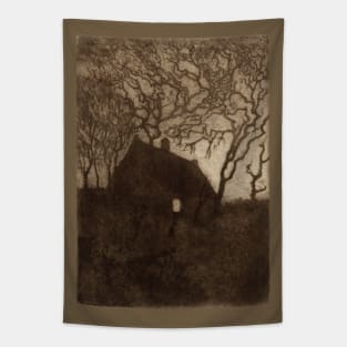 House at Evening Time Tapestry