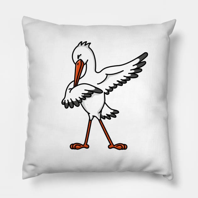 Dab dabbing stork pregnancy announcement Pillow by LaundryFactory
