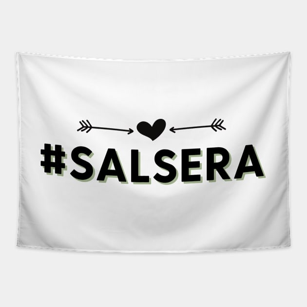 Salsera - Social Latin Dance Design Tapestry by Liniskop
