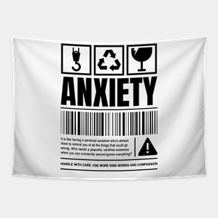 Anxiety Warning Label Tapestry