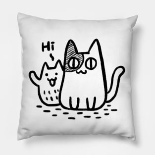 Hi, cats ( front ) Pillow