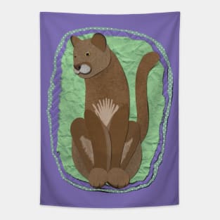 Paper craft mountain lion Tapestry