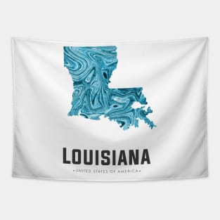 Louisiana state map abstract blue Tapestry