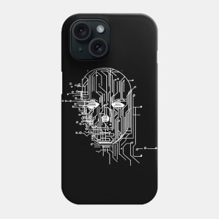 Retro Futuristic Sci-fi Microchip Portrait Phone Case