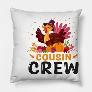 Cousin Crew Turkey Cute Family Thanksgiving Pajamas Pillow
