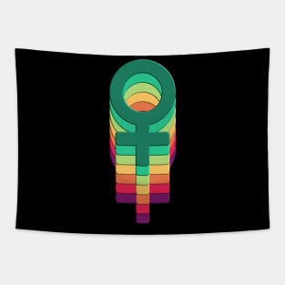 Colorful female symbol girl power Tapestry