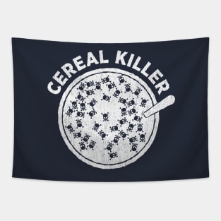 Cereal Killer funny pun skull word play humor t-shirt Tapestry