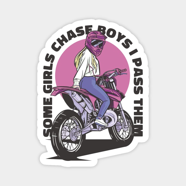 Motorcycle Girl with Helmet Magnet by 2P-Design