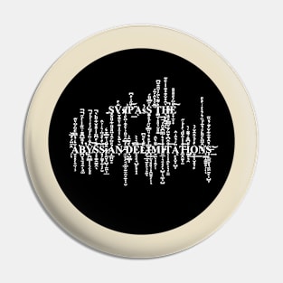 Surpass the Abyssian Delimitation - white text in black circle Pin