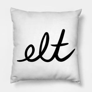 ELT Clothing Cursive Logo Black | Large Pillow