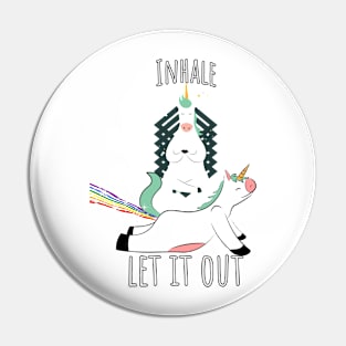 Rainbows and Unicorns funny Yoga design Pin