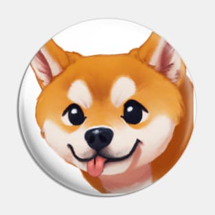 Cute Shiba Inu Drawing Pin