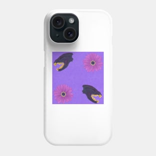 Oil Spill Hyena Skull Floral Purple Phone Case