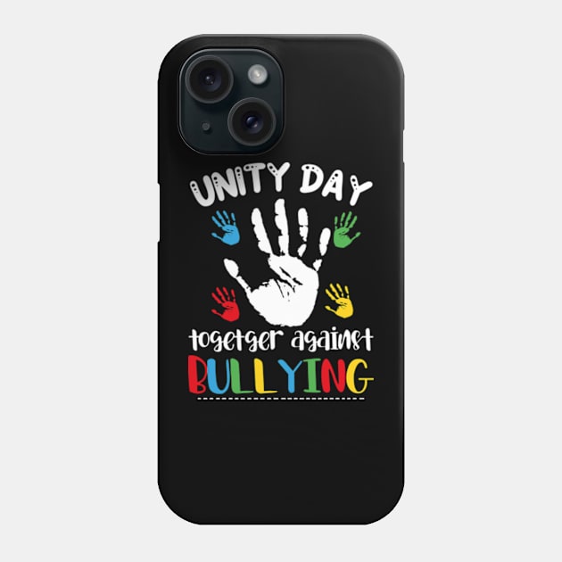 Together Against Bullying Orange Anti Bullying Unity Day Kids Phone Case by David Brown