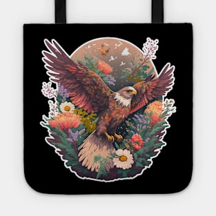 Flying WaterColour Bird Tote