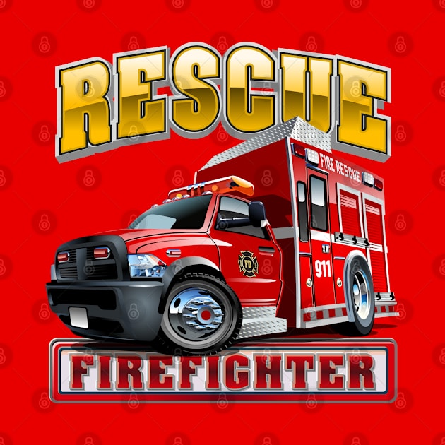 Cartoon Fire Truck by Mechanik