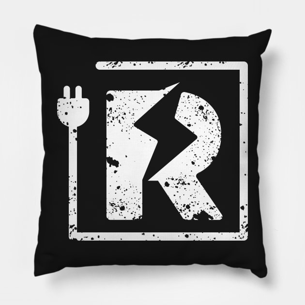 Electrical letter R | Electrician or Electrical Engineer name initial R, Electricity art Pillow by EngineersArt