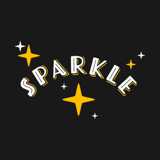 Festive SPARKLE yellow  andd white stars T-Shirt