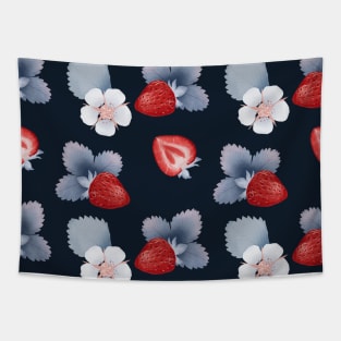 Strawberry Pattern with flowers and leaves Tapestry