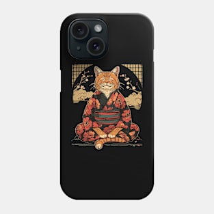 Orange Cat Meditate Phone Case