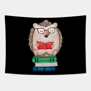 hedgehog reading book Tapestry