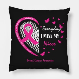 In Remembrances Niece Cute Pink Breast Cancer Awareness Month Pillow