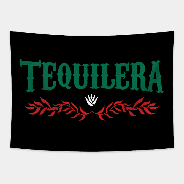 Tequilera - Mezcal - red and green Tapestry by verde