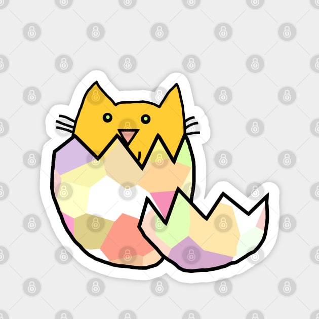 Cute Cat Hatching from Easter Egg as Kitten Magnet by ellenhenryart