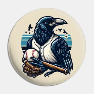 crows play baseball Pin