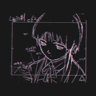 Lain Iwakura 3D Sketch 001 - White on Black T-Shirt