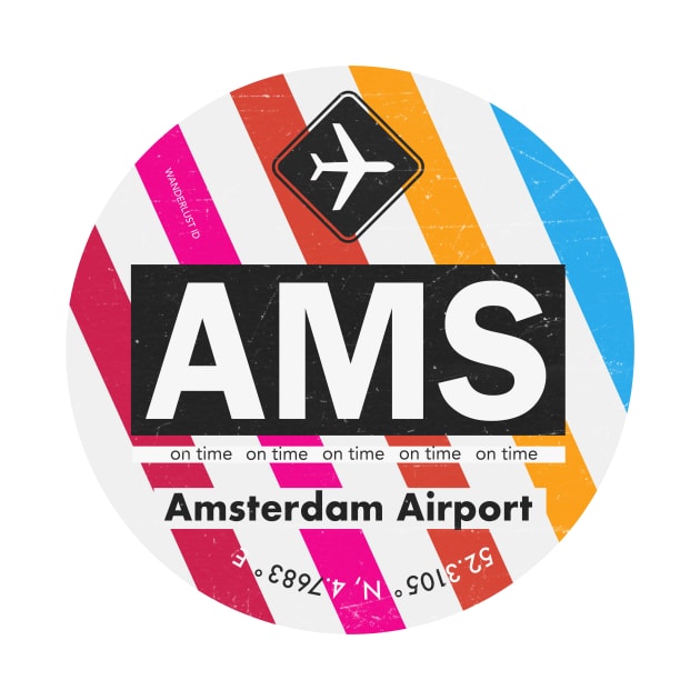 Amsterdam airport sticker by Woohoo