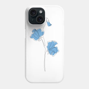 Blue Sweet Pea Phone Case