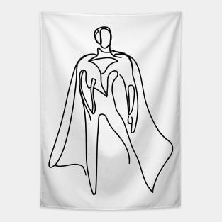 Minimalist line art Superhero Silhouette | Character 5 Tapestry