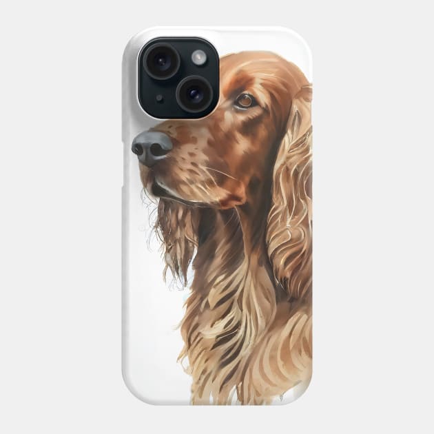 Side Profile Watercolor Portrait of an Irish Red Setter Phone Case by designs4days