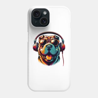 Grinning Chinese Shar-Pei as a Stylish Smiling DJ Phone Case