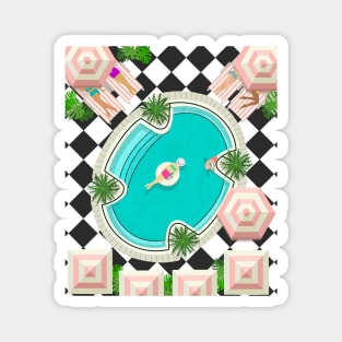 Black and Pink Pool Magnet