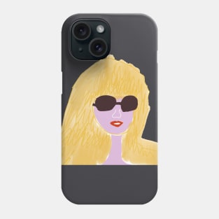 Blond girl with sun glasses Phone Case