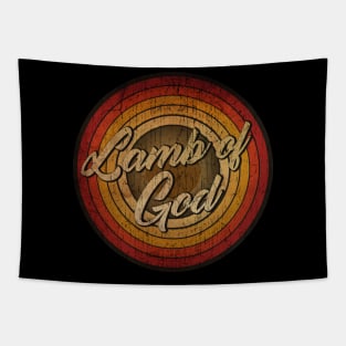 arjunthemaniac,circle retro faded Lamb of God Tapestry