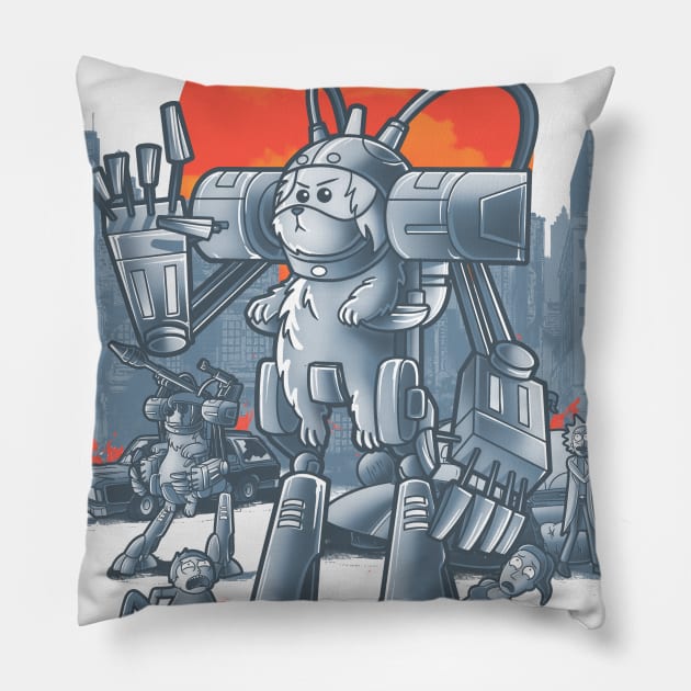 RoboDog Pillow by Cromanart