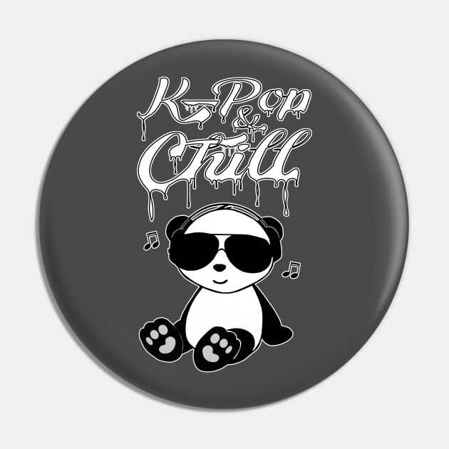 K-Pop and Chill Cute Kawaii Panda Pin by Dojaja