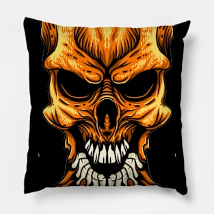 Orange skull Pillow
