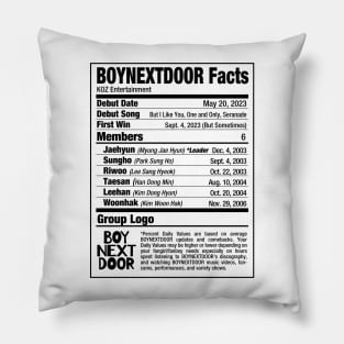 BOYNEXTDOOR Nutritional Facts 2 Pillow