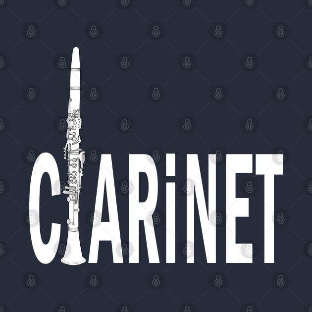 Clarinet White Text by Barthol Graphics