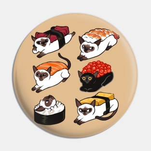 Sushi Siamese Cat Pin