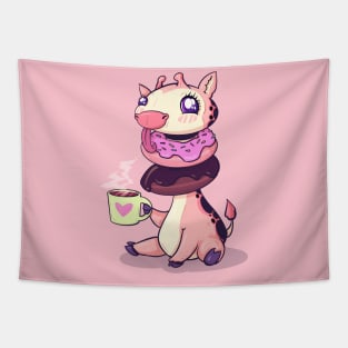 Giraffe Donuts Tapestry