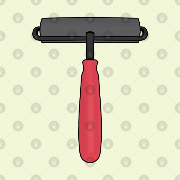 Rubber Brayer Roller Woodcut by DiegoCarvalho