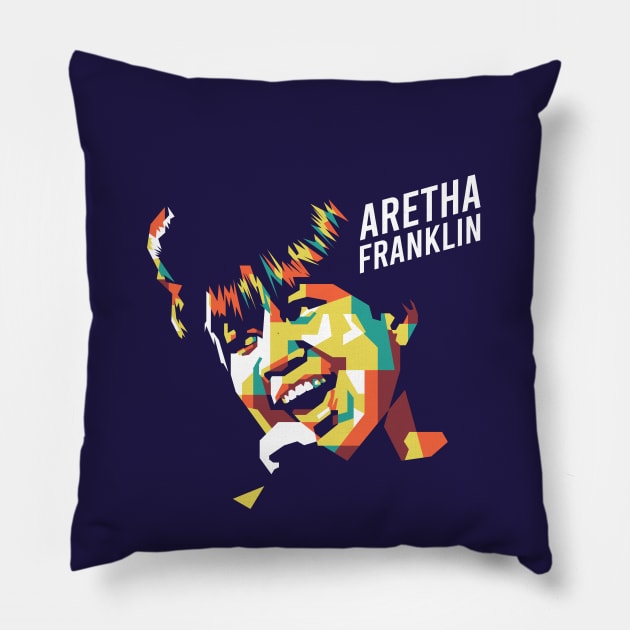 Aretha Franklin on WPAP Art Pillow by pentaShop