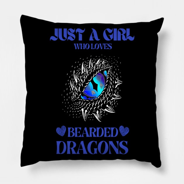 Just a girl who loves bearded dragons3 Pillow by JustBeSatisfied